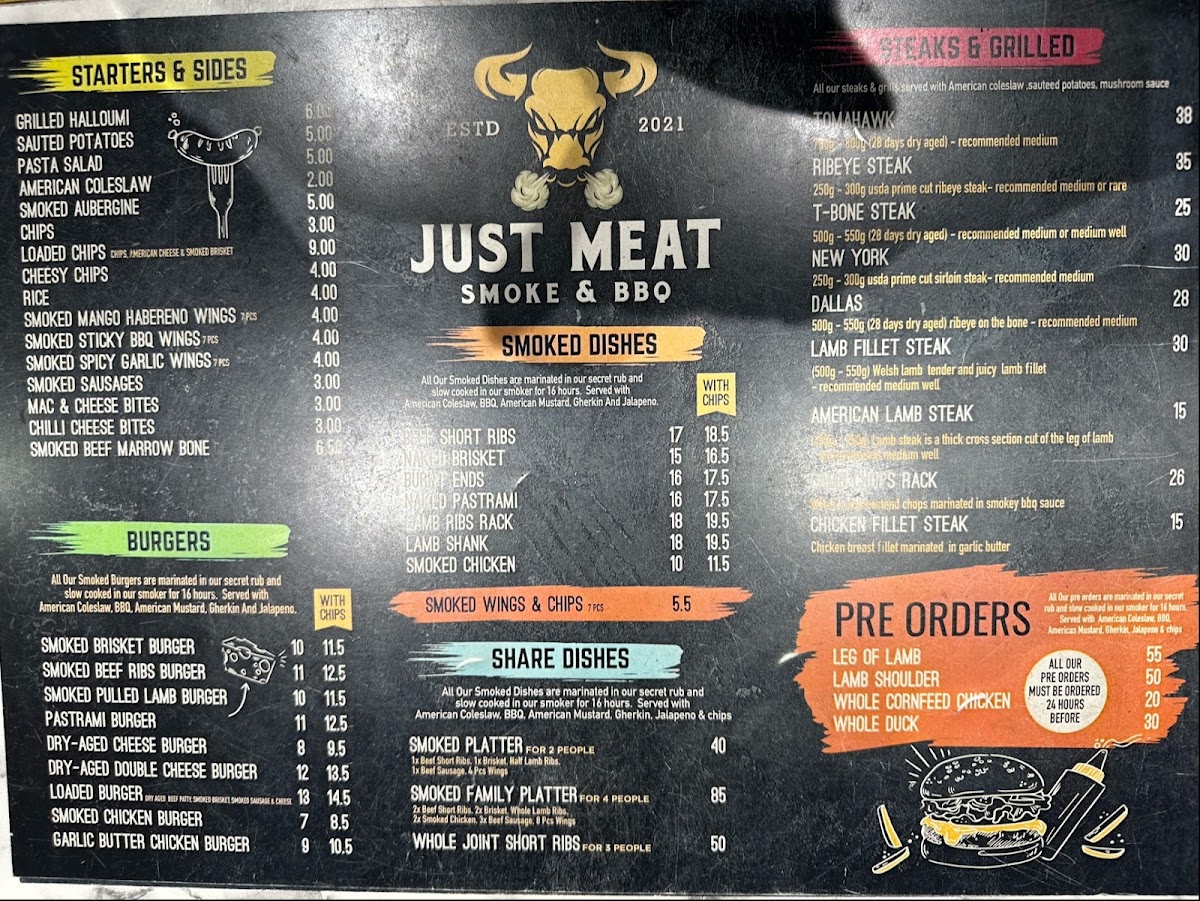 Just Meat Smoke and BBQ Menu - Image 3