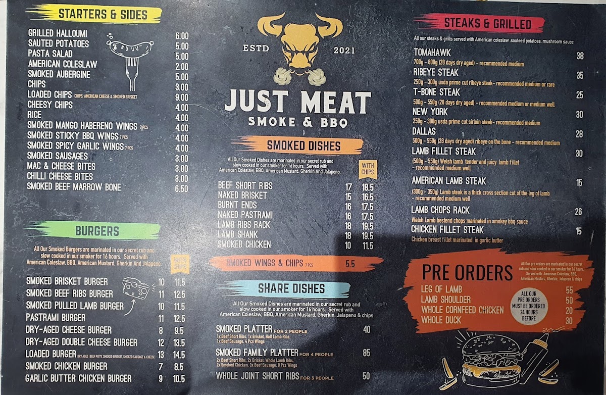 Just Meat Smoke and BBQ Menu - Image 4