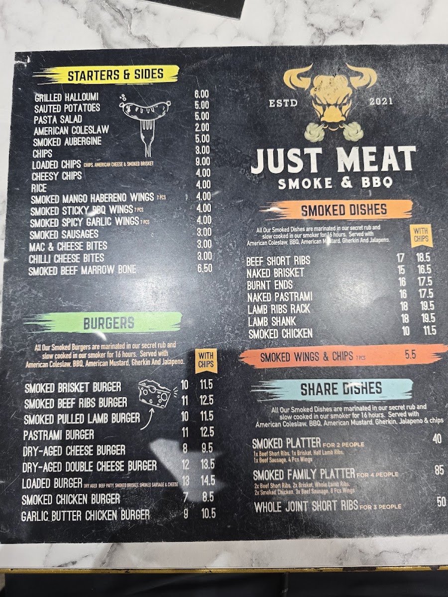 Just Meat Smoke and BBQ Menu - Image 5